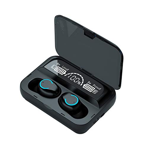 Auriculares inalámbricos Bluetooth F9-47 TWS Mini Touch Control In-ear Bluetooth Auriculares Deportivos con Linterna Micrófono incorporado Auriculares para Deportes - Negro