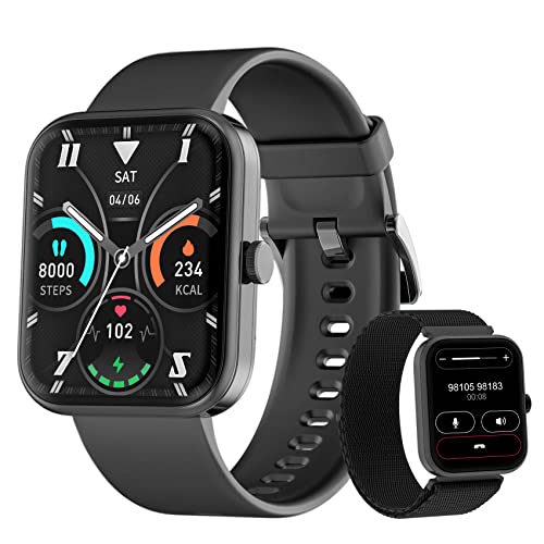 Smartwatch, Reloj Inteligente Hombre Mujer - Hacer y Contestar Llamada, Pantalla Grande 1,83 Pulgada, Oxímetro(SpO2) Pulsómetro, 100 Modo Deportivo, Calculadora, Compatible con Teléfonos Android e iOS