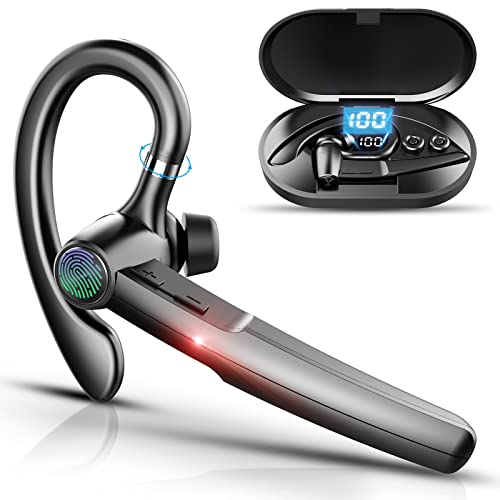 Auriculares Bluetooth con micrófono, auriculares Bluetooth, inalámbricos, 48Hrs Talk inalámbricos, manos libres, auriculares en el oído, negocios, conducción, para iPhone, Samsung y Android