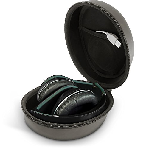 iGadgitz U5415 EVA Funda Viaje Estuche Zipperde Compatible con Auriculares - Negro