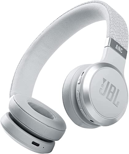 JBL LIVE 460NC - Auriculares supraaurales inalámbricos con cancelación adaptativa de ruido, tecnología Bluetooth, hasta 50h de batería sin NC, asistente de voz y conexión multipunto, blanco