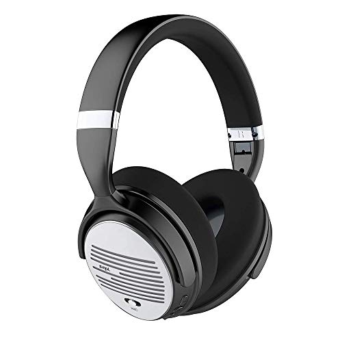 Smpl Auriculares Inalámbricos con Cancelación de Ruido - Cascos Bluetooth con micrófono, 16h de batería, para trabajo/viajes/ordenador/teléfono/TV - Plateado, Talla única