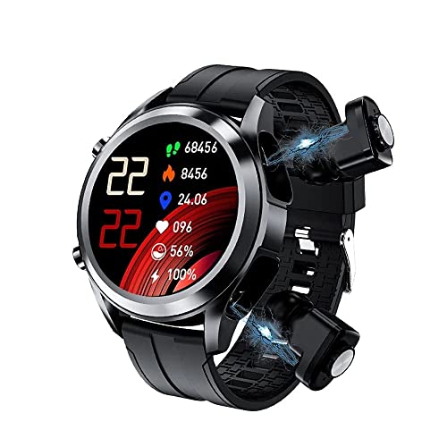 Reloj Inteligente Hombres smartwatch TWS 2 en 1 DE Alta FIDELIDAD Stereo Auriculares inalámbricos Combo Bluetooth Llamada para Android iOS