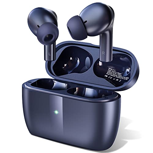 bakibo Auriculares Inalámbricos, Bluetooth 5.3 in-Ear Auriculares con 6 Mic Impermeable Auriculares Deep Bass Stereo Hi-Fi, 32H Playtime con USB-C Estuche de Carga para iPhone Samsung Android, Azul