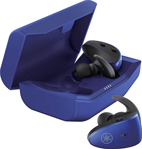 YAMAHA TW-ES5A Auriculares In-Ear Deportivos True Inalámbricos Bluetooth con Listening Care, Micrófono con Diseño Avanzado, Resistente al Agua y Sudor IPX7 - Azul