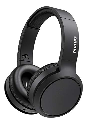 Philips Auriculares Inalámbricos de Diadema con Micrófono/Bluetooth, Aislamiento de Sonido, 29h de Reproducción, Carga Rápida/Cascos Inalámbricos Philips H5205BK/00