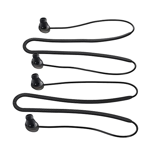 kwmobile Correas compatibles con Samsung Galaxy Buds Pro - 2X Cinta para Auriculares - Banda de Silicona - Negro/Negro