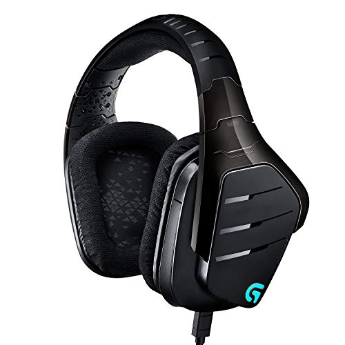 Logitech G633 Artemis Spectrum - Auriculares para gaming de diademas cerrados (20 Hz-20 kHz, 39 Ω, USB, 3.5 mm, micrófono, para PC, Xbox One y PS4), negro y azul