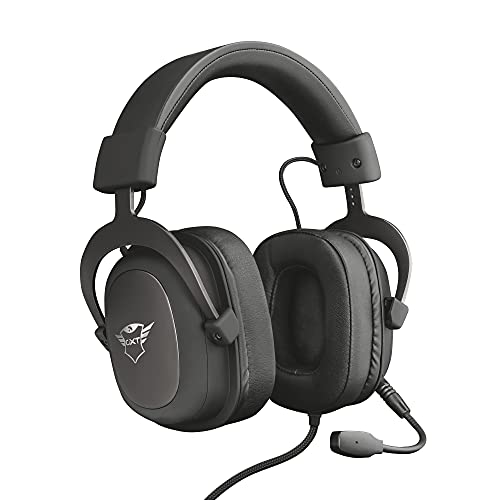 Trust Cascos Gaming GXT 414 Zamak Auriculares Gamer con Micrófono Extraíble y Flexible y Diadema Ajustable, Cable Trenzado de 1 m, para PS4, PS5, PC, Nintendo Switch, Xbox One, Xbox Series X - Negro