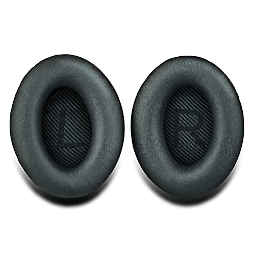 Gvolatee Almohadillas para Bose QuietComfort 35 (QC35) & Quiet Comfort 35II (QC35 II) Auriculares, Espuma Viscoelástica de Alta Densidad y Cuero Proteico (1 Par Negro)