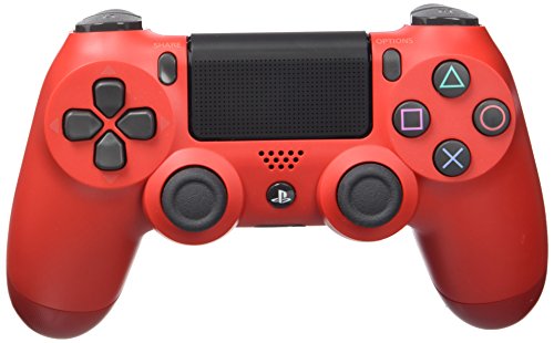 Playstation 4 Mando Inalámbrico Dualshock 4 V2 Magma Red, Mando Oficial de Sony para PS4 con Joysticks Analógicos y Gatillos Mejorados y Batería Interna con Carga por USB - Color Rojo