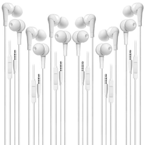 VddSmm 6 Pack Auriculares con Cable con Micrófono y Control de Reproducción, Adecuados para Teléfonos Móviles, Tabletas, MP3 y Otros Dispositivos de Audio de 3,5 mm