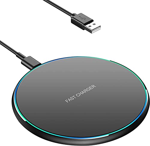 Cargador Inalámbrico, 15W Wireless Charger para iPhone 14 13 12 Pro MAX Mini/11/XS/XR/X/8, Carga Inalámbrica Rápido para Samsung GalaxyS22/S22+/S21/S21+, Huawei/Xiaomi, Galaxy Buds/AirPods