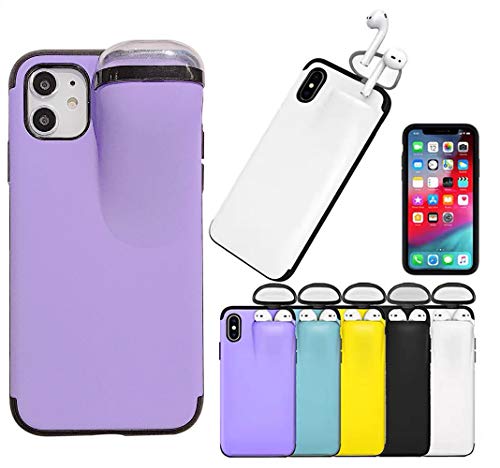 Funda para iPhone 11, Teléfono Caso Compatible con Apple iPhone 11 Pro con soporte para auriculares inalámbricos Bluetooth, Carcasa Anti-Choques/Arañazos/ 6.1/5.8 Pulgadas (11 Pro 5.8'', púrpura)