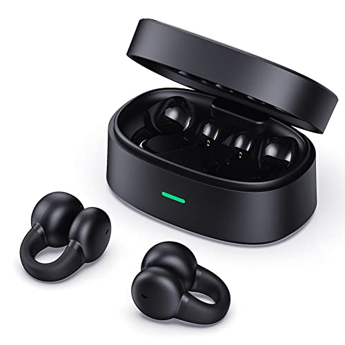 Ear-Clip conducción ósea para Auriculares Bluetooth 5.2, sin Dolor inalámbrico con Clip Oreja Abierta en Auriculares, Mini Auricular Impermeable para Correr, Calidad HiFi/Larga duración de la batería