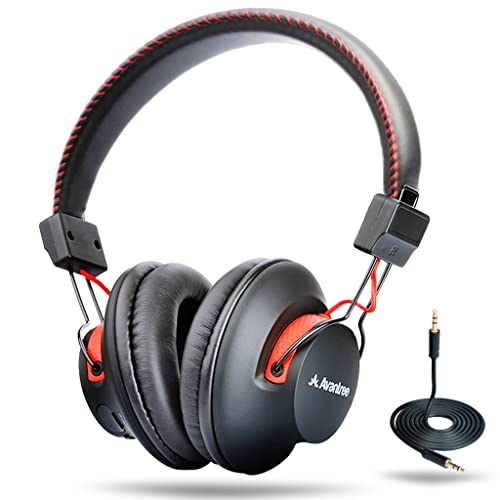 Avantree Audition Pro 40 Horas Aptx Baja Latencia Auriculares Inalambricos para TV PC, Plegable Cascos Bluetooth de Diadema con Micrófono, Cómodo Hi-Fi Sonido Estéreo Audífono para Moviles Música