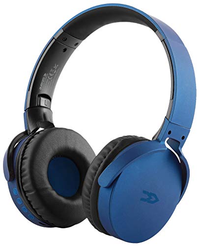 Avenzo - Auriculares Inalámbricos, Modelo AV-HP2002L, con Bluetooth, Cómodos y Adaptables, con Radio FM, Auriculares con Micrófono, Auriculares Inalámbricos Diadema, Color Azul