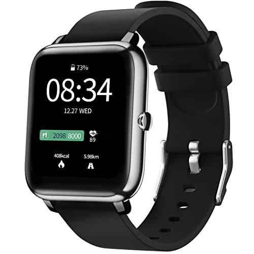 IDEALROYAL Reloj Inteligente Hombre Mujer, Smartwatch Hombre Pulsera Actividad Impermeable IP67 con Sanguíneo Presión Arterial Frecuencia Cardíaca Sueño, Podómetro Reloj Deportivo para iOS Android