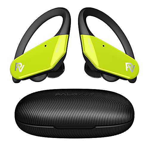 PALOVUE aptX Auriculares Bluetooth 5.2 CVC 8.0 Cancelación de Ruido y Qualcomm CSR,Auricular Inalámbrico Deportivos con 4 Microfonos y Impermeables IPX5 para Correr,SportSound,Par Rápido (Verde)