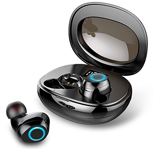 Auriculares Inalambricos, Auriculares Bluetooth 5.1 Deportivos IPX7 Impermeable In Ear Auriculares con LED Pantalla Caja de Carga y HD Mic, 30H Hi-Fi Estéreo, Cascos Inalambricos Cancelación de Ruido