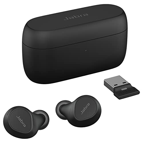 Jabra Evolve2 Buds, Auriculares Bluetooth Intraaurales Inalámbricos, Cancelación Activa de Ruido, Jabra MultiSensor y Base de Carga Inalámbrica, Certificados para Reuniones Virtuales, Negro