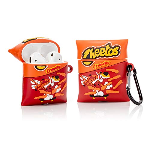 YIGEYI Funda de Silicona Compatible con Airpods 1 y 2 Case Cover Divertida de Dibujos Animados en 3D[Serie de Aperitivos Divertidos 2] (Cheetos)