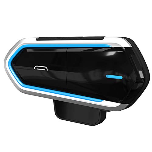 Huanxin Intercomunicador Casco Moto, Impermeable Casco Auricular Inalámbrico Bluetooth Radio FM / MP3 / Manos Libres Automático De Respuesta/Accounce Número De Teléfono Entrante,Azul,2pack