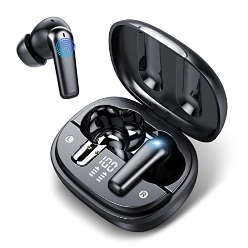 Auriculares inalámbricos, Auriculares Bluetooth 5.3 con micrófono estéreo de Alta fidelidad, indicador LED, USB-C, Control táctil, IPX7 Resistente al Agua, 35H Auriculares inalambricos Bluetooth