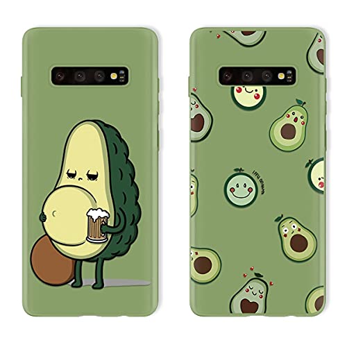 Yoedge 2 Piezas para Samsung Galaxy S10 Plus Funda, Pasto Verde Silicona Carcasa Mate Suave TPU Protección, Ultra Slim Anti Choque Anti Arañazos Case Funda para Samsung S10 Plus 6,4 Pulgada, Aguacate