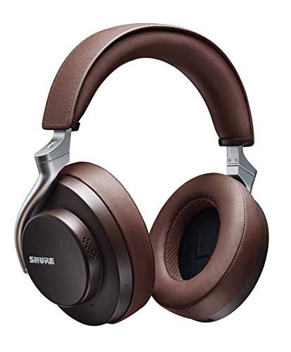 Shure AONIC 50 Auriculares de cancelación de Ruido inalámbrico, Sonido de Calidad de Estudio Premium, Bluetooth 5, sobre la Oreja, 20 Horas de duración de la batería - marrón