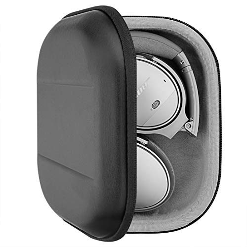 Geekria Shield - Funda para auriculares compatibles con auriculares Bose QC35 II, QuietComfort35 II, QuietComfort45, QCSE, funda rígida de repuesto para viaje con almacenamiento de cables (negro)