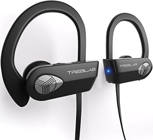 TREBLAB XR500 Auriculares con Bluetooth. Los Mejores Auriculares inalámbricos para Hacer Deporte IPX7 Impermeable, y a Prueba de Sudor. Audífonos con micrófono, Sistema de cancelación de Ruido