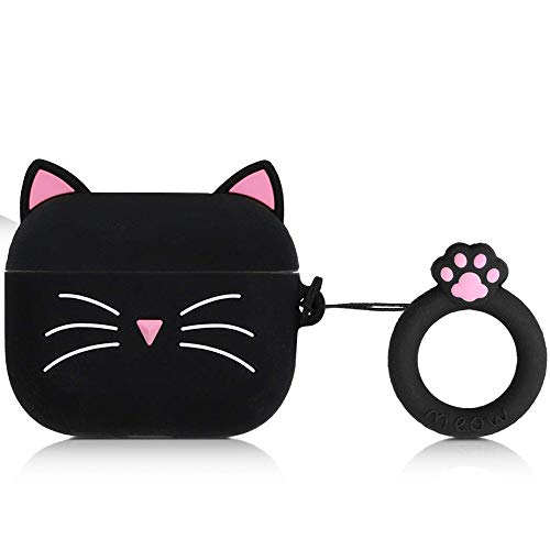 Brifu Funda Protectora de Silicona Compatible con Auriculares AirPods Pro (2019), [Admite Carga inalámbrica] [Funda Protectora a Prueba de Golpes] Lindo patrón Gata