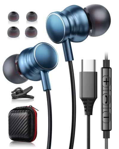 Auriculares Tipo C, Auriculares con Cable Tipo C Cascos USB C para Samsung S23 S22 Ultra A53 A54 A33 Auriculares USB C con Microfono para Samsung S21 S20 A34 OnepPlus 11 Google Pixel 6a 7 Pro iPad 10