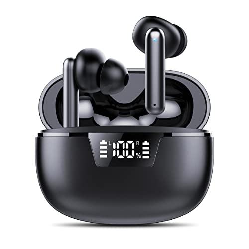 FAMOO Auriculares Inalámbricos, Auriculares Bluetooth 5.3, Cascos Inalambricos Bluetooth HiFi Estéreo, 35H de Batería, Auriculares in Ear con HD Microfono, IPX7 Impermeable, Carga Rápida USB-C