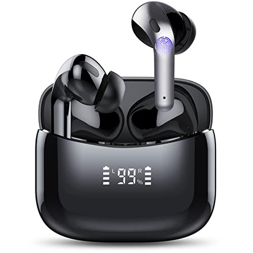 Tiksounds Auriculares Bluetooth, Auriculares Inalambricos Bluetooth 5.1 con Mic, Reproducción de 35 Horas con Pantalla LED Caja de Carga, IPX7 Impermeable, Graves Mejorados para Deporte