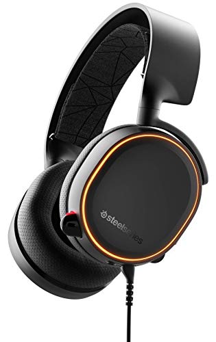 SteelSeries Arctis 5 - Auriculares De Juego - Iluminados Por RGB - Dts Headphone:X V2.0 Surround - Para PC, Playstation 5 Y PlayStation 4 - Negro