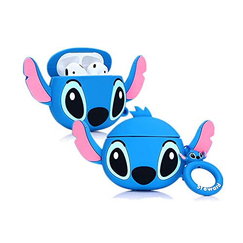 YIGEYI Funda de Silicona Compatible con Airpods 1 y 2 Case Cover Divertida de Dibujos Animados en 3D[Dibujos Animados Avatar] (Big Ear Stitch)