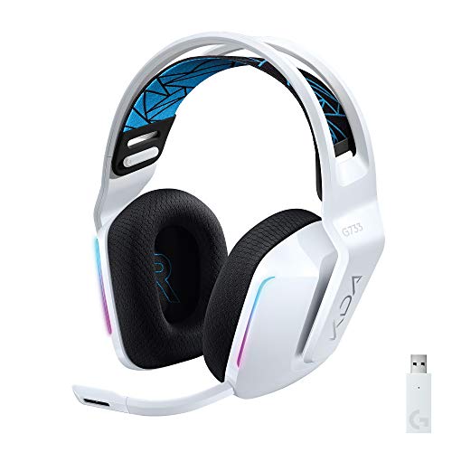 Logitech G733 K/DA LIGHTSPEED Auriculares Inalámbricos para Gaming con Diadema, 16,8M Color LIGHTSYNC RGB, Micro Blue VO!CE y controladores de audio PRO-G, League of Legends, PC/PlayStation - Blanco