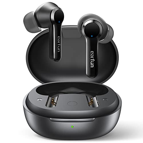 Auriculares inalámbricos, EarFun Air Pro 2 Hybrid Active Noise Cancelling, Bluetooth 5.2 con 6 mic,detección en la oreja, modo ambiente, carga inalámbrica,tiempo de reproducción 34H,control de volumen