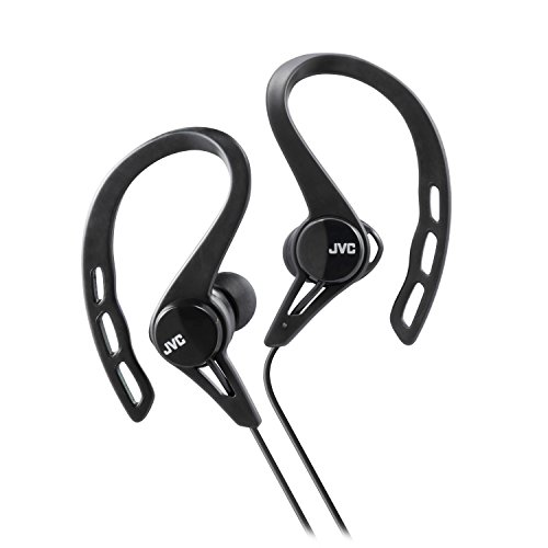 JVC HA-ECX20 Auriculares Deportivos Inalámbricos. Cascos con Enganche de Clip Ajustable. Resistentes a Salpicaduras y Sudor. hasta 4 Horas de Escucha con Batería Recargable Incorporada. Color Negro.