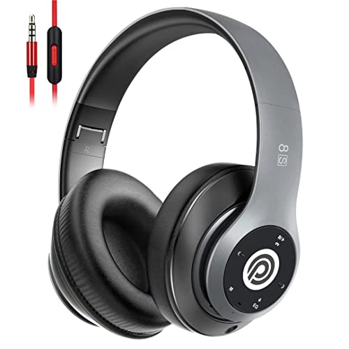 8S Auriculares Inalámbricos, Audífonos Inalámbricos Bluetooth Plegables HiFi con Micrófono Incorporado y Control de Volumen Eliminación de Ruido, Soporte Micro SD/TF/FM, para iPhone/Samsung/iPad/PC