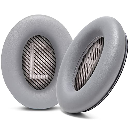 WC Almohadillas de Repuesto para Auriculares Bose QC35 y QC35ii (QuietComfort 35) de Wicked Cushions - Piel Suave, Lujosa Espuma viscoelástica, Extra Gruesa y Duradera | Plata