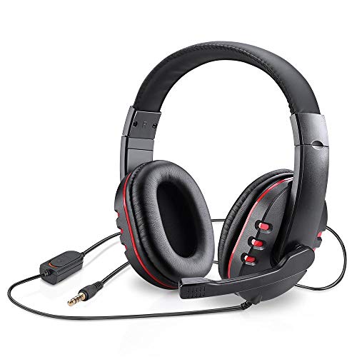 Picozon 3.5mm Plug Gaming Headset Auriculares con micrófono para PS4, Playstation Vita, Mac, Ordenador portátil, Tableta, computadora, teléfonos móviles