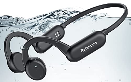 Auriculares deportivos impermeables con memoria de 8 GB, modo MP3, micrófono, inalámbricos, Bluetooth 5.2, auriculares abiertos, sonido de hueso, MP3, para nadar, correr, ciclismo, color negro