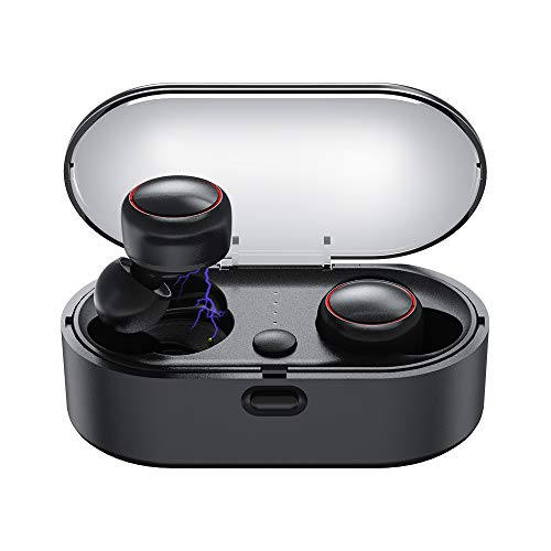 Ayuly Auriculares Bluetooth5.0 Auriculares inalámbricos Mini Twins Estéreo In-Ear Bluetooth Sport Auriculares IPX6 Impermeable con Caja de Carga Portátil para iPhone y Android