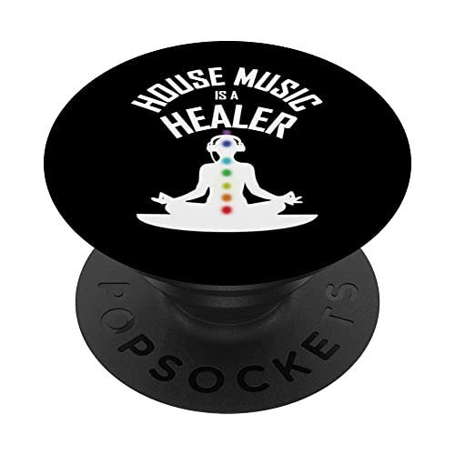 House Music is a Healer - Auriculares de DJ Yoga 4 House Music PopSockets PopGrip Intercambiable