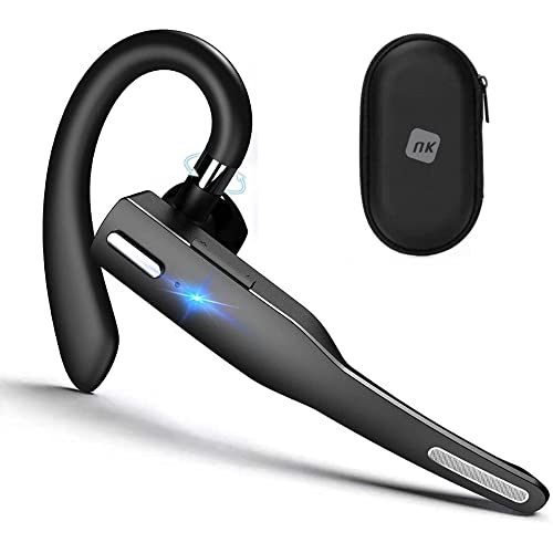 NK Manos Libres Bluetooth 5.0 Auricular - Pinganillo Inalámbrico con Micrófono, Tecnología Que capta Voz Clara, Batería 100 mAh; Peso Muy Ligero, Estuche Incluido - iPhone y Android