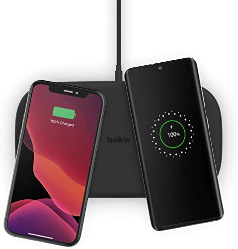 Belkin cargador inalámbrico TrueFreedom Pro (base de carga doble, carga en toda la superficie, coloca los dispositivos donde quieras, Samsung, iPhone, Pixel, AirPods y otros)