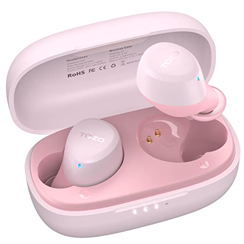 TOZO Auriculares Inalámbricos, A1 Mini Auriculares Bluetooth 5.3 con HD Micrófono, Cascos Inalambricos Bluetooth Sonido Premium Inmersivo, Reproducción 32H, (Compatible para Orejas pequeñas), Rosa